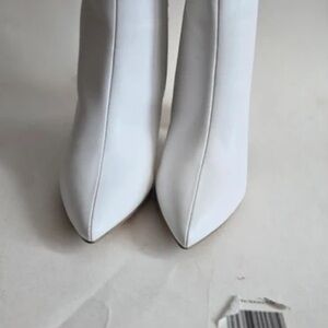 SHEIN White Pointed-Toe Stiletto Heeled Boots for Women
